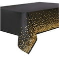 thumbnail image 1 of Black and Gold Table Cloth 54x108 Inch Plastic Table Cloth Disposable Engagement Party, 1 of 5