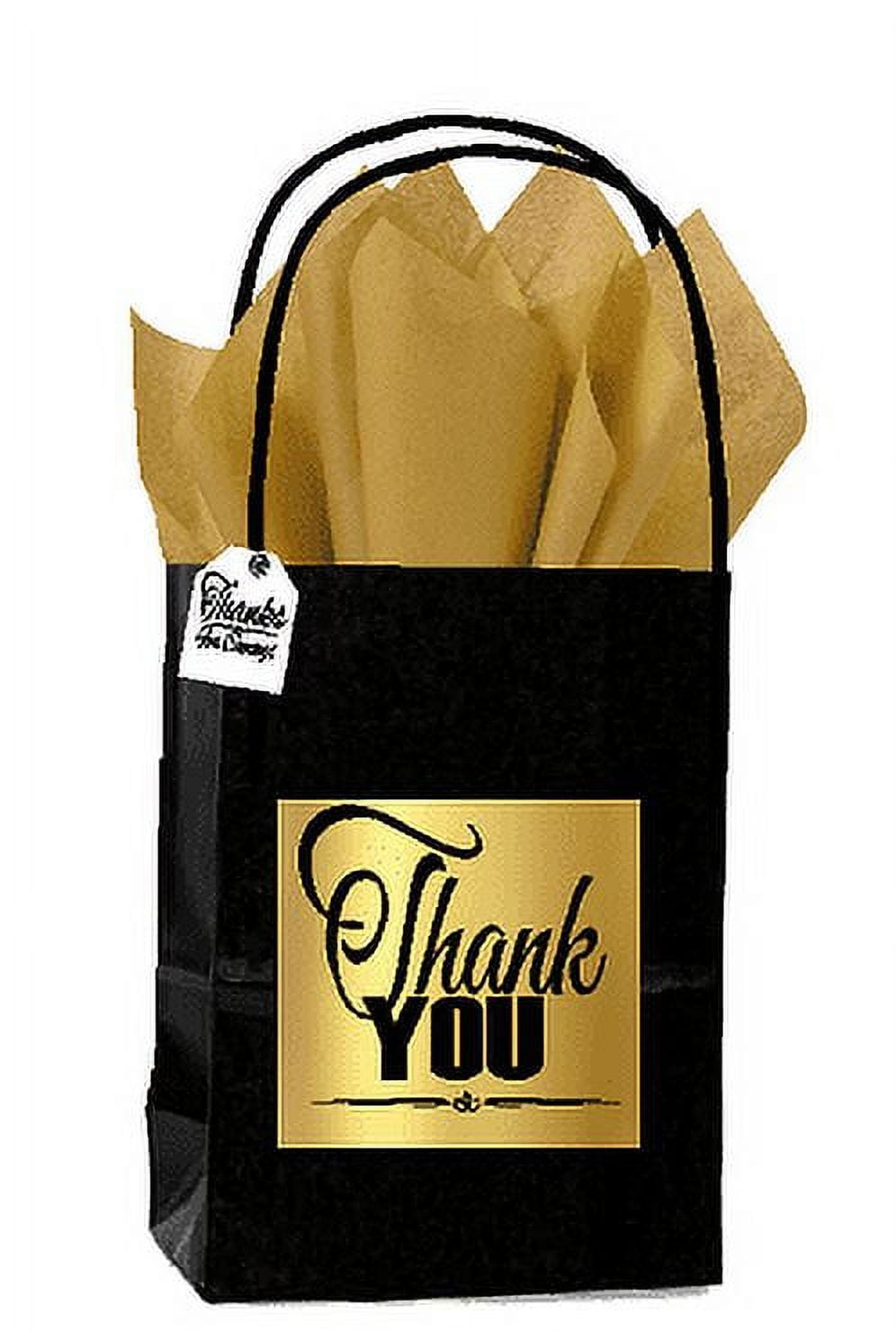 15 Pack White Thank You Paper Gift Bags with Handles, Tissue Paper for  Wedding, Baby Shower, Birthday Party Favors (8 x 4 x 8.8 In) 
