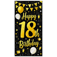 thumbnail image 1 of Black Gold Themed 18th Birthday Banner with Balloons Gifts and Stars Party Decoration Backdrop Photography Props for Birthday Party Celebration Decor Event Photo Booth, 1 of 7