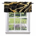 thumbnail image 1 of Black Gold Valance Curtain Marble Luxury Abstract Glitter Fluid Pattern Window Valances Rod Pocket Short Curtains Window Treatments for Kitchen Bedroom Bathroom Laundry 42" x 12", 1 of 9