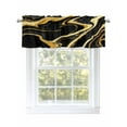 thumbnail image 1 of Black Gold Valances for Windows Marble Luxury Abstract Glitter Fluid Pattern Rod Pocket Curtains Valance Short Window Treatment Drapes for Living Room, Bedroom Bathroom 42"&nbsp;W x 12" L, 1 of 5