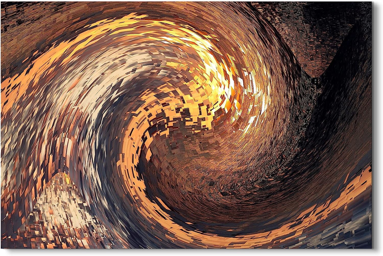 Black and Gold Wall Art Abstract Ocean Wave Wall Decor Abstract Geometric Sea Wave Canvas Prints Paintings Geometry Pictures for Bathroom Living Room 12x16\u201d Modern Artwork Home Decorations
