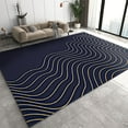 thumbnail image 1 of Black Gold Water Area Rug, Luxurious Golden Geometric Stripes Machine Washable Rugs, with Anti-Slip Easy Clean Carpet for Living Room Bedroom Kitchen Dining Room Home Office-5x6ft, 1 of 7