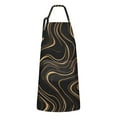 thumbnail image 1 of Black Gold Wave Marble Pattern Apron-Garden Aprons for Women with Pockets-Cotton Linen Waterproof Kitchen Cooking Gardening Aprons Adjustable for Kitchen,Cooking,BBQ and Salon 33x27 Inch, 1 of 7