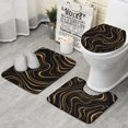 thumbnail image 1 of Black Gold Wave Marble Pattern Bathroom Rugs Sets 3 Piece,Toilet Cover Set,Absorbent Non Slip Bathroom Mats Sets with U-Shaped Contour Rug Toilet Rug Set, 1 of 5