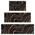 thumbnail image 1 of Black Gold Wave Marble Pattern Kitchen Rugs Sets Of 3,Kitchen Runner Rugs Non Skid Washable,Decorative Kitchen Floor Mats for Kitchen,Sink,Laundry,17"x30"+ 17"x47" + 17"x59", 1 of 6