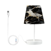 Black Gold White Marble Desk Lamp LED Table Nightstand Lamps with 3 Color Temperatures for Home Bedroom Living Room Decor 6x11