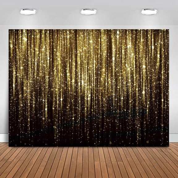 Black Gold for Adult Kids Birthday Party Photo Backdrop Decorations Banner Streamer Flash Banner Party Photography 7x5ft