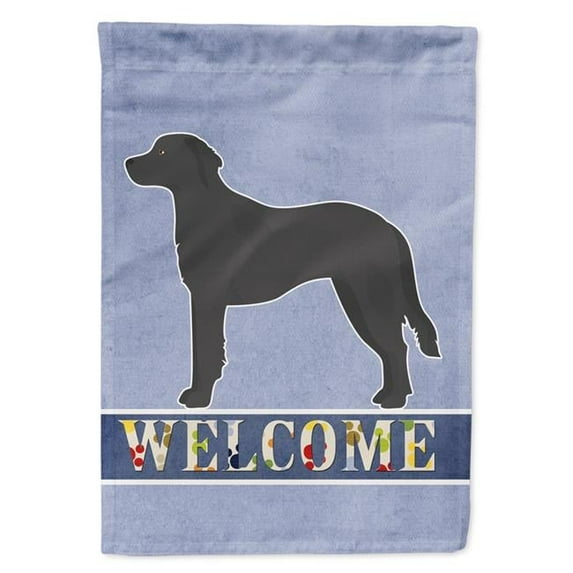 Black Goldador Welcome Garden Size Flag