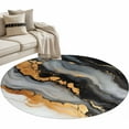 thumbnail image 1 of Black Golden 3ft Area Rug, Marble Aesthetics Modern Ink Painted Washable Non-Slip Small Round Rugs for Entryway Bedroom Kitchen, Soft Circle Carpet for Dining Room, Playroom Nursery Rug, 1 of 9