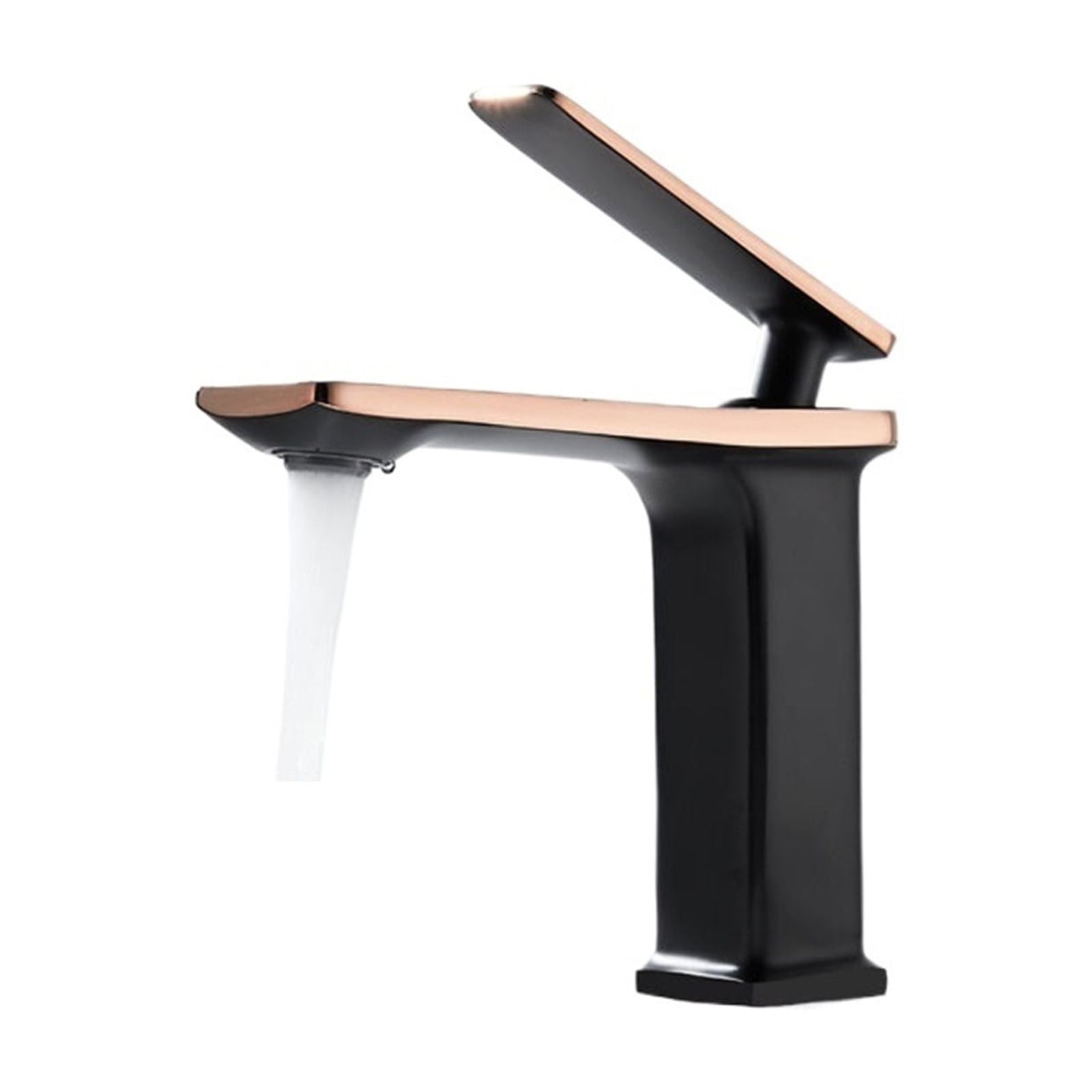Black Golden Bathroom Brass Basin Faucet, Hot Cold Water Sink Mixer Tap, Deck Mounted Basin Faucets Single Hole Kitchen Tapware ,Leakproof Design