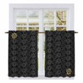 thumbnail image 1 of Black Golden Floral Kitchen Curtains 54 Inch Length, Modern Abstract Spring Flowers Tiers Curtains for Bathroom Bedroom Cafe, Light Filtering Small Window Treatment Short Drapes 2 Panels 42"Wx54"L, 1 of 8