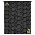 thumbnail image 1 of Black Golden Floral Sheer Curtains 54 Inches Long, Modern Abstract Art Spring Flowers Light Filering Curtains, Breathable Simi Curtain Privacy Drapes for Kitchen Bathroom Small Window Treatment, 1 of 9
