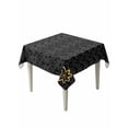 thumbnail image 1 of Black Golden Floral Suqare Tablecloth - 60 x 60 Inch, Modern Abstract Art Spring Flowers Waterproof & StainResistant Tablecloth, Washable Oil-proof Table Cover for Dining/Party/Wedding/Camping/Buffet, 1 of 9