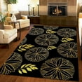thumbnail image 1 of Black And Golden Flower Leaves Area Rug, Retro Abstraction Light Luxury Home Carpet, Floor Rugs Durable Comfortable For Living Room Bedroom Dining Room Decor 5 x 8ft, 1 of 6