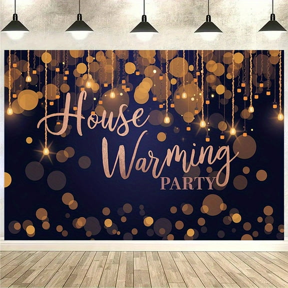 Black Golden Housewarming Party Backdrop Gold Glitter Photography Background for New House Party Decorations House Warming Party Decorations Sweet Home Banner Photo Booth Props Supplies
