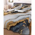thumbnail image 1 of Black Golden Marble Full Size Down Alternative Comforter, Lightweight Comforter Quilt Bedding Set with Pillow Shams Modern Ink Painted Abstract All Seasons Bed Comforter Duvet Insert 78"x90", 1 of 7