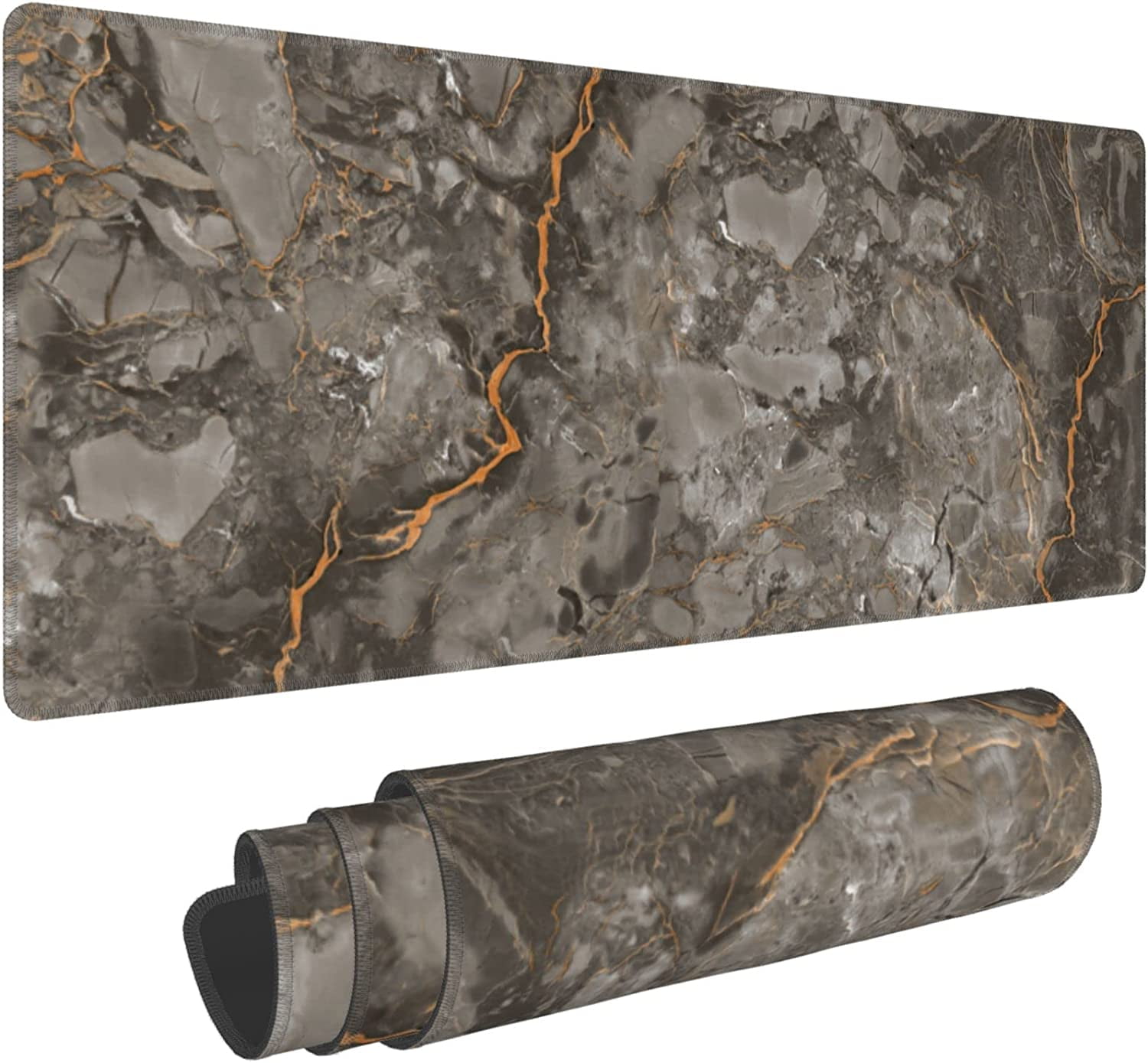 Black and Golden Marble Large Mouse Pad,Extended Gaming Desk Pad,Office Desk Mat,PC Laptop Non-Slip Pads for School Office Home and Game,31.5" x 12" -Blue Marble