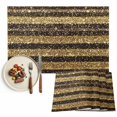 thumbnail image 1 of Black Golden Striped Placemats Set of 4, Luxury Farmhouse Stripes Washable Wipeable Table Mats for Dining Tables, Indoor Outdoor Kitchen Place Mats for Holiday Party Table Decor, 1 of 9