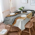thumbnail image 1 of Black Golden Tablecloth Rectangle Table Cloth 52x70 , Waterproof Tablecloth Outdoor Table Cloth, Marble Aesthetics Modern Ink Painted Washable Table Cover for Kitchen Dining Party, 1 of 8