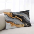 thumbnail image 1 of Black Golden Throw Pillow Covers, Marble Aesthetics Modern Ink Painted Soft Breathable Pillow Cases with Invisible Zipper for Sleeping, King Size Pillowcases for Couch Bed Sofa Chair 20x36 Inches, 1 of 6