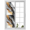thumbnail image 1 of Black Golden Window Privacy Film, Marble Aesthetics Modern Ink Painted Static Cling UV Sun Blocking Heat Control Window Tint Day and Night, Non-Adhesive One Way Windows Privacy Cover 17.7''x78.7'', 1 of 7