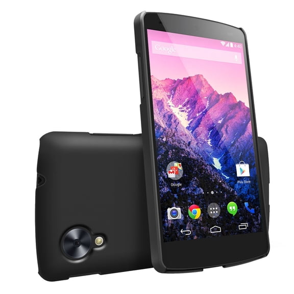Black Google Nexus 5 SLIM Series Premium Dual Coated Hard Cover Case w/ Free HD Film