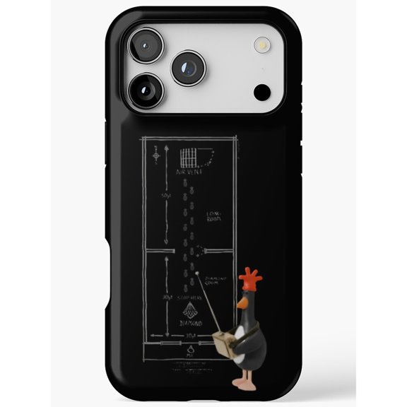 Black Goose and Blueprint Tough Phone Case for Apple iPhone, Polycarbonate Shell with TPU Liner
