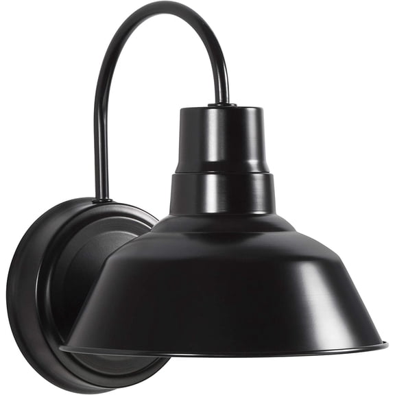 Black Gooseneck LED Wall Sconce Barn Light Fixture - Industrial Antique Farmhouse Style - Vintage Patio Porch Wall Mount Light - Indoor/Outdoor - UL Listed - 9W 800lm Cool White