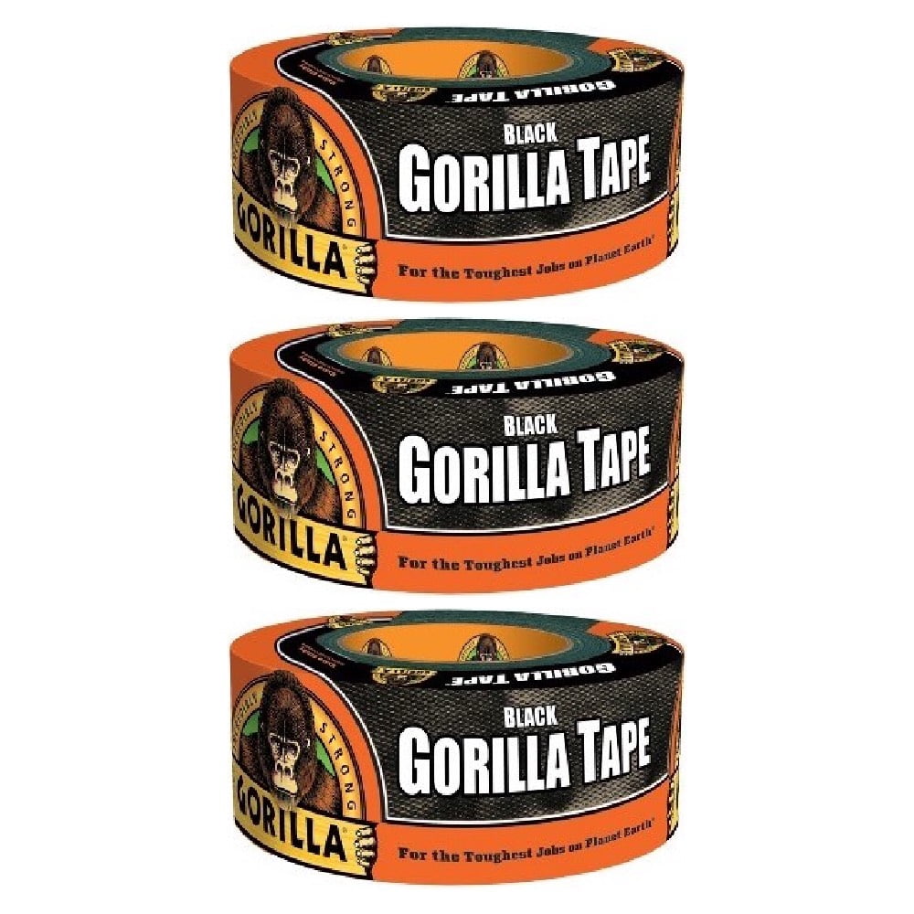 Black Gorilla Tape 1.88 in x 10 yd, 3 Pack