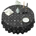 thumbnail image 1 of Black Gothic Astrology Symbol Pattern Round Tablecloth 60"x60",Wrinkle Wipeable Table Cloth for Kitchen Dining Room Picnic Patio Party, 1 of 6