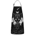 thumbnail image 1 of Black Gothic Cat Rose Moon Pattern Apron-Garden Aprons for Women with Pockets-Cotton Linen Waterproof Kitchen Cooking Gardening Aprons Adjustable for Kitchen,Cooking,BBQ and Salon 33x27 Inch, 1 of 7