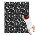 thumbnail image 1 of Black Gothic Moon Card Moth Pattern Blanket,Comfortable Soft Flannel Throw Blanket,All Season,Warm Lightweight Blankets for Sofa Bed Couch Living Room Chair,30"x40", 1 of 4