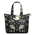 thumbnail image 1 of Black Gothic Moon Flower Star Pattern Travel Tote Bags for Women Carry On,Large Weekender Bags for Women Travel,Multi Functional Duffle Bag for Work,Shopping,Sports, 1 of 5