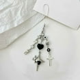 thumbnail image 1 of Black Gothic Phone Charm Keychain - 4.53" Halloween Beaded Pendant for Keys, Bags & Backpacks - Punk Style Alloy Accessory for Goth, Emo & Spooky Decor, 1 of 6