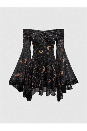 mesh dress with stars Starry Eyed Sequin Star Mesh Maxi