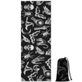 thumbnail image 1 of Black Gothic Skull Bat Pattern Hot Yoga Mat Towel Non Slip for Hot Yoga - Quick-Drying Yoga Mat Cover with 4 Corner Pockets with Travel Bag - Hot Yoga Towel Non Slip 70"x26", 1 of 6