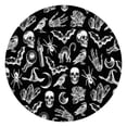 thumbnail image 1 of Black Gothic Skull Bat Pattern Round Fitted Tablecloth with Elastic Edge,Dining Table Cover Waterproof,Outdoor Round Tablecloth for Camping,Dining,Indoor and Outdoor, 1 of 7