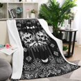 thumbnail image 1 of Black Gothic Skull Butterfly Pattern Blanket,Comfortable Soft Lamb Wool Throw Blanket,All Season,Warm Lightweight Blankets for Sofa Bed Couch Living Room Chair,40"x50", 1 of 4