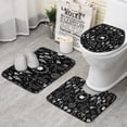 thumbnail image 1 of Black Gothic Skull Cat Pattern Bathroom Rugs Sets 3 Piece,Toilet Cover Set,Absorbent Non Slip Bathroom Mats Sets with U-Shaped Contour Rug Toilet Rug Set, 1 of 5