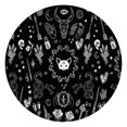 thumbnail image 1 of Black Gothic Skull Cat Pattern Round Fitted Tablecloth with Elastic Edge,Dining Table Cover Waterproof,Outdoor Round Tablecloth for Camping,Dining,Indoor and Outdoor, 1 of 7