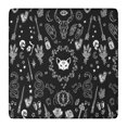 thumbnail image 1 of Black Gothic Skull Cat Pattern Square Fitted Tablecloth with Elastic Edge,Square Table Cover,Washable Elastic Table Cover for Home Kitchen Party Decor 36"x36", 1 of 6
