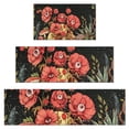 thumbnail image 1 of Black Gothic Skull Flower Pattern Kitchen Rugs Sets Of 3,Kitchen Runner Rugs Non Skid Washable,Decorative Kitchen Floor Mats for Kitchen,Sink,Laundry,17"x30"+ 17"x47" + 17"x59", 1 of 6