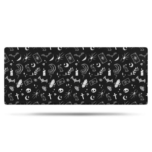 Black Gothic Skull Spider Pattern Bathroom Rugs Mat,Non Slip Microfiber Bathroom Rug,Rubber Backing,Soft Bathroom Mats for Bathroom Floor,Tub and Shower,60x24in(150x60cm)