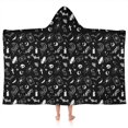 thumbnail image 1 of Black Gothic Skull Spider Pattern Hooded Bath Towel，50"x30" for Ages 3 To 12 Kids, Quick Dry Lightweight Soft Microfiber Hood Beach Towel Cover Up for Kids, 1 of 7