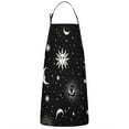 thumbnail image 1 of Black Gothic Sun Moon Eye Pattern Apron-Garden Aprons for Women with Pockets-Cotton Linen Waterproof Kitchen Cooking Gardening Aprons Adjustable for Kitchen,Cooking,BBQ and Salon 33x27 Inch, 1 of 7