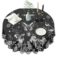 thumbnail image 1 of Black Gothic Sun Moon Flower Pattern Round Tablecloth 60"x60",Wrinkle Wipeable Table Cloth for Kitchen Dining Room Picnic Patio Party, 1 of 6