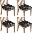thumbnail image 1 of Black Gothic Sun Moon Flower Pattern Seat Covers for Dining Room Chairs Set Of 4,Stretch Printed Washable Chair Seat Cover with Elastic Ties and Button,Removable Waterproof Couch Cushion Covers, 1 of 6