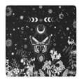 thumbnail image 1 of Black Gothic Sun Moon Flower Pattern Square Fitted Tablecloth with Elastic Edge,Square Table Cover,Washable Elastic Table Cover for Home Kitchen Party Decor 36"x36", 1 of 6