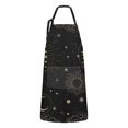 thumbnail image 1 of Black Gothic Sun Moon Star Pattern Apron-Garden Aprons for Women with Pockets-Cotton Linen Waterproof Kitchen Cooking Gardening Aprons Adjustable for Kitchen,Cooking,BBQ and Salon 33x27 Inch, 1 of 7